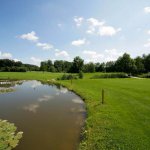 Golfclub Gut Rieden, Bayern, Am Starnberger See, Fairway am Biotop