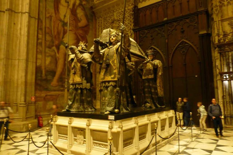 Spanien-Andalusien-Sevilla--Kathedrale-Grab von Christoph Columbus