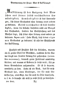 Immanuel Kant - Was ist Aufklärung?